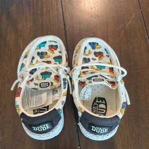 Baby size 5 Hey Dude White and Black Sneakers Comfortable Casual Footwear